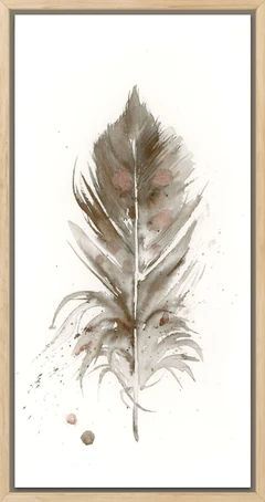 Image of a feather watercolor painting by Shayna Larsen, originals & prints available