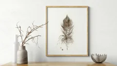 Image of a feather watercolor painting by Shayna Larsen, originals & prints available