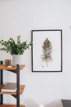 Image of a feather watercolor painting by Shayna Larsen, originals & prints available