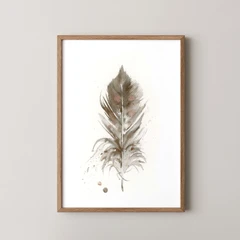 Image of a feather watercolor painting by Shayna Larsen, originals & prints available