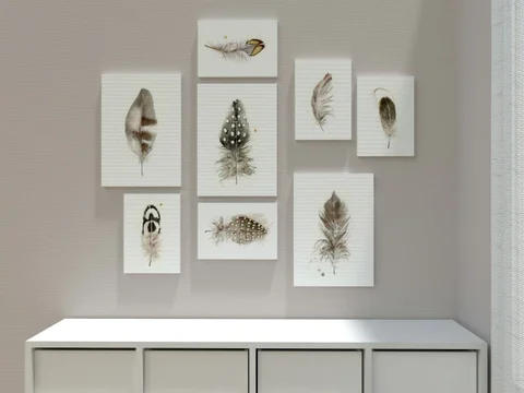 Image of a feather watercolor painting by Shayna Larsen, originals & prints available