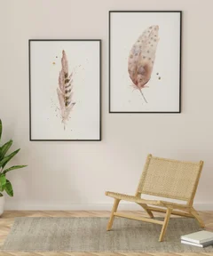 Image of a feather watercolor painting by Shayna Larsen, originals & prints available