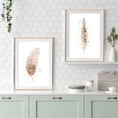 Image of a feather watercolor painting by Shayna Larsen, originals & prints available