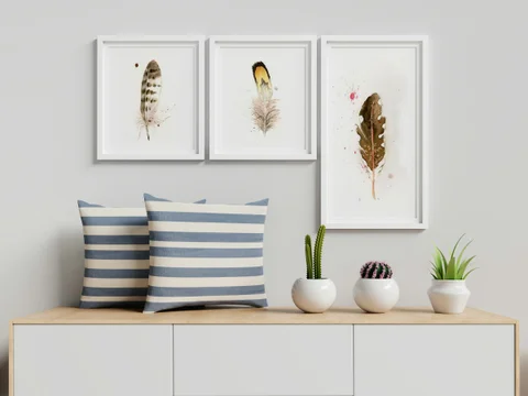 Image of a feather watercolor painting by Shayna Larsen, originals & prints available