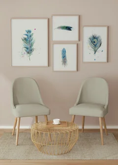 Image of a feather watercolor painting by Shayna Larsen, originals & prints available