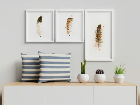 Image of a feather watercolor painting by Shayna Larsen, originals & prints available
