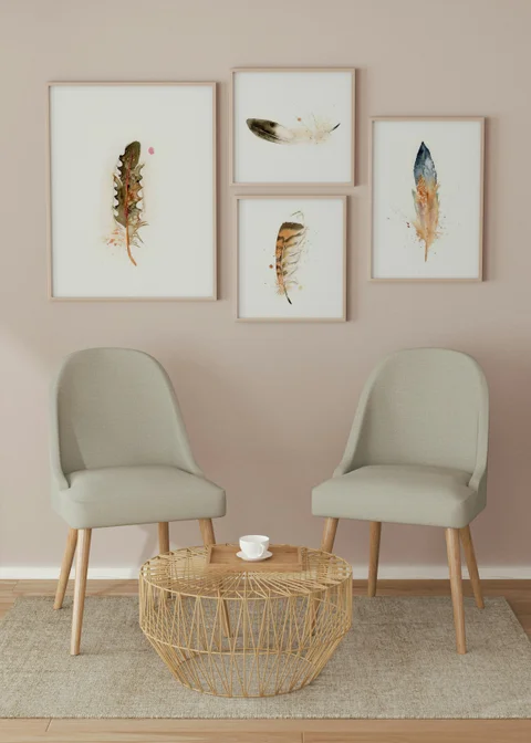 Image of a feather watercolor painting by Shayna Larsen, originals & prints available