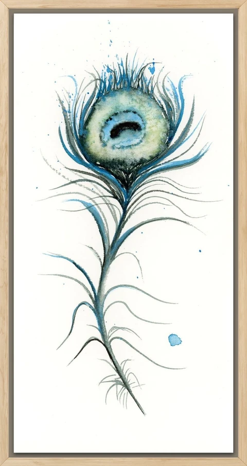 Image of a feather watercolor painting by Shayna Larsen, originals & prints available