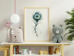 Image of a feather watercolor painting by Shayna Larsen, originals & prints available