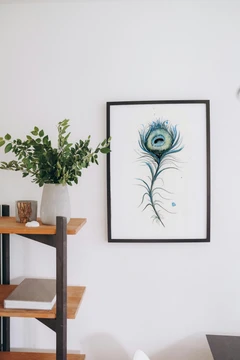 Image of a feather watercolor painting by Shayna Larsen, originals & prints available