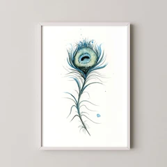Image of a feather watercolor painting by Shayna Larsen, originals & prints available