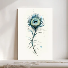 Image of a feather watercolor painting by Shayna Larsen, originals & prints available