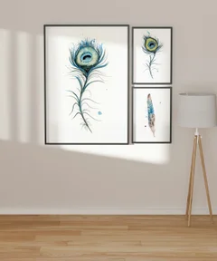 Image of a feather watercolor painting by Shayna Larsen, originals & prints available