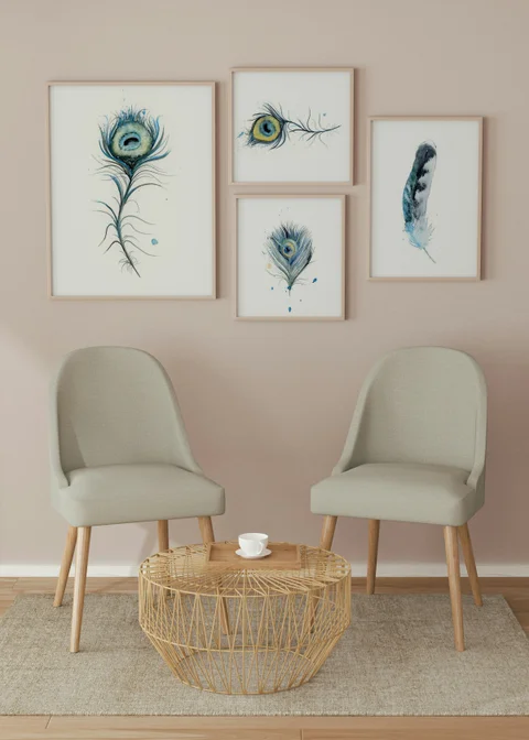 Image of a feather watercolor painting by Shayna Larsen, originals & prints available