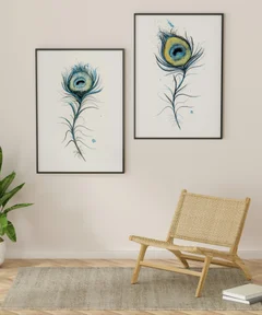 Image of a feather watercolor painting by Shayna Larsen, originals & prints available