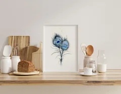 Image of a feather watercolor painting by Shayna Larsen, originals & prints available