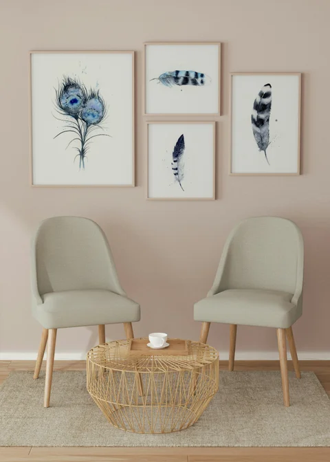 Image of a feather watercolor painting by Shayna Larsen, originals & prints available