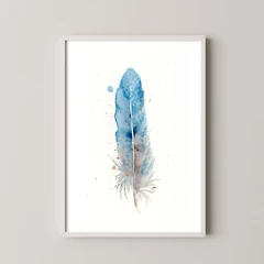 Image of a feather watercolor painting by Shayna Larsen, originals & prints available