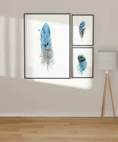 Image of a feather watercolor painting by Shayna Larsen, originals & prints available