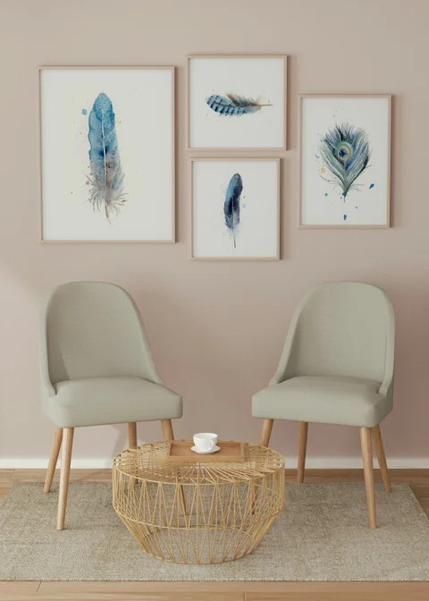 Image of a feather watercolor painting by Shayna Larsen, originals & prints available
