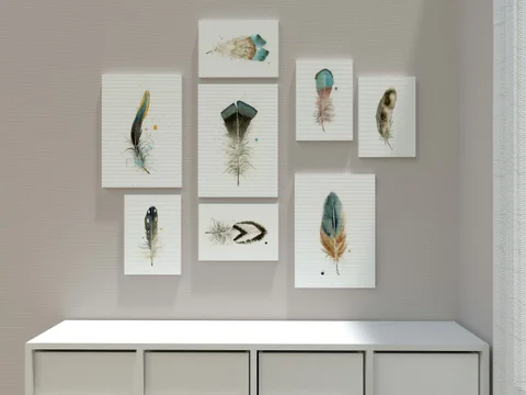 Image of a feather watercolor painting by Shayna Larsen, originals & prints available