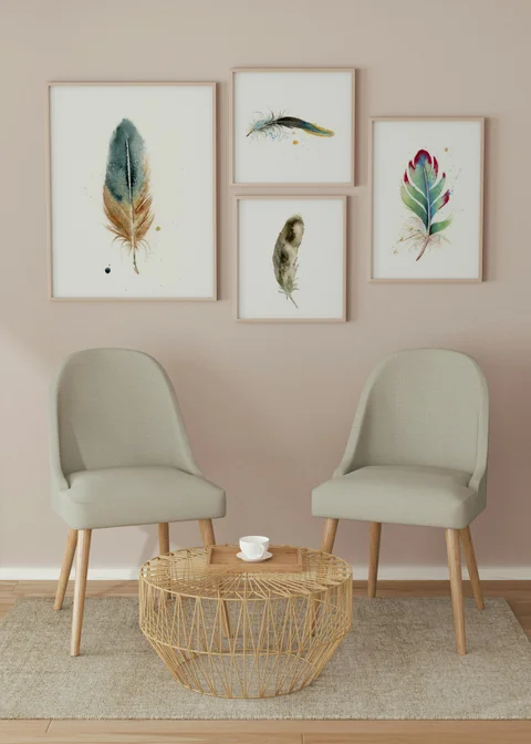 Image of a feather watercolor painting by Shayna Larsen, originals & prints available