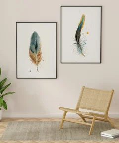 Image of a feather watercolor painting by Shayna Larsen, originals & prints available