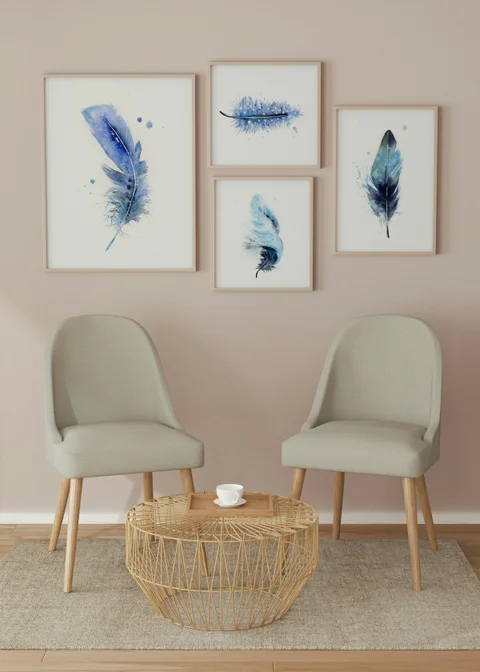 Image of a feather watercolor painting by Shayna Larsen, originals & prints available