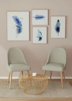 Image of a feather watercolor painting by Shayna Larsen, originals & prints available