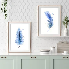 Image of a feather watercolor painting by Shayna Larsen, originals & prints available