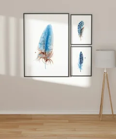 Image of a feather watercolor painting by Shayna Larsen, originals & prints available