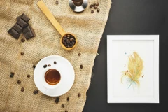 Image of a feather watercolor painting by Shayna Larsen, originals & prints available