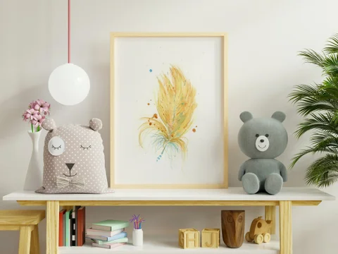 Image of a feather watercolor painting by Shayna Larsen, originals & prints available