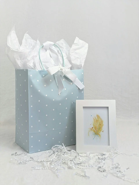 Image of a feather watercolor painting by Shayna Larsen, originals & prints available