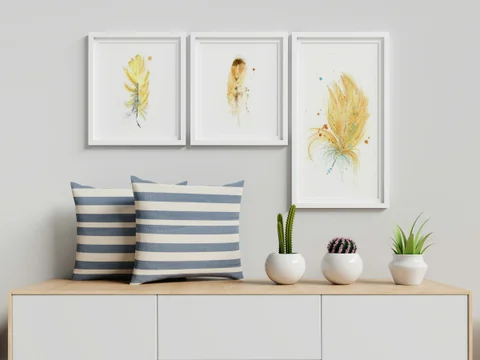 Image of a feather watercolor painting by Shayna Larsen, originals & prints available