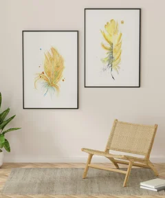 Image of a feather watercolor painting by Shayna Larsen, originals & prints available