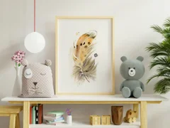 Image of a feather watercolor painting by Shayna Larsen, originals & prints available