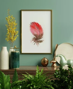 Image of a feather watercolor painting by Shayna Larsen, originals & prints available