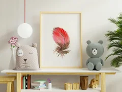 Image of a feather watercolor painting by Shayna Larsen, originals & prints available