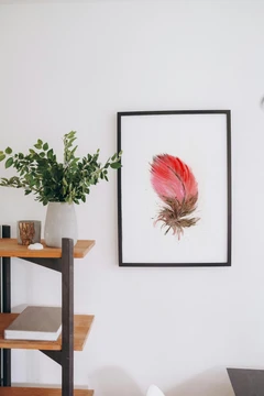 Image of a feather watercolor painting by Shayna Larsen, originals & prints available