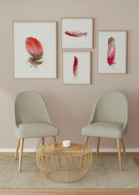 Image of a feather watercolor painting by Shayna Larsen, originals & prints available