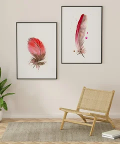 Image of a feather watercolor painting by Shayna Larsen, originals & prints available