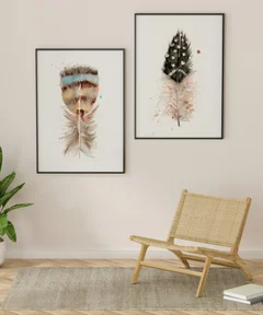 Image of a feather watercolor painting by Shayna Larsen, originals & prints available