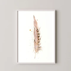 Image of a feather watercolor painting by Shayna Larsen, originals & prints available