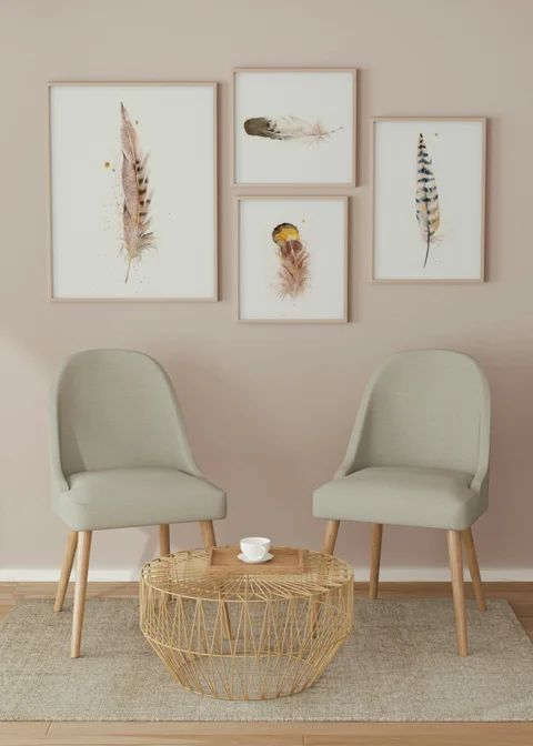 Image of a feather watercolor painting by Shayna Larsen, originals & prints available