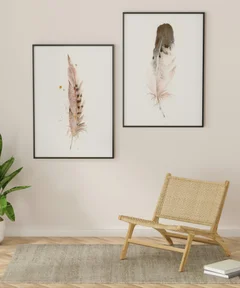 Image of a feather watercolor painting by Shayna Larsen, originals & prints available