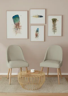 Image of a feather watercolor painting by Shayna Larsen, originals & prints available