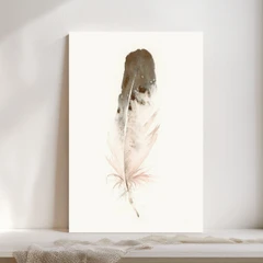 Image of a feather watercolor painting by Shayna Larsen, originals & prints available