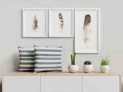 Image of a feather watercolor painting by Shayna Larsen, originals & prints available
