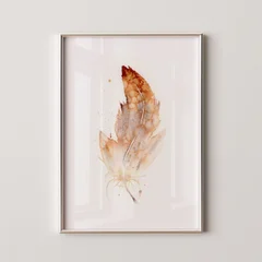 Image of a feather watercolor painting by Shayna Larsen, originals & prints available